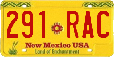 NM license plate 291RAC