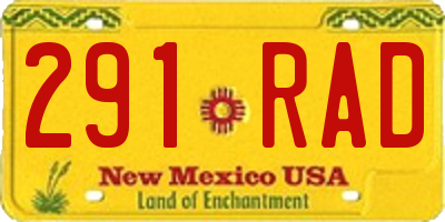 NM license plate 291RAD