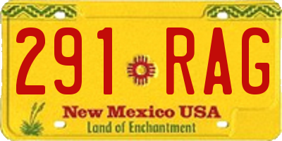 NM license plate 291RAG