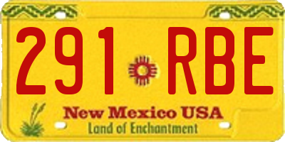 NM license plate 291RBE