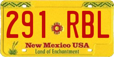 NM license plate 291RBL