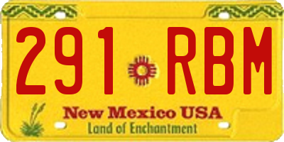 NM license plate 291RBM