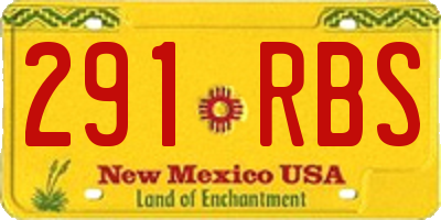 NM license plate 291RBS