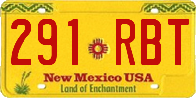 NM license plate 291RBT