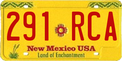 NM license plate 291RCA