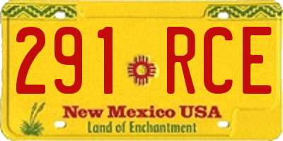 NM license plate 291RCE