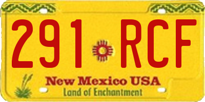 NM license plate 291RCF