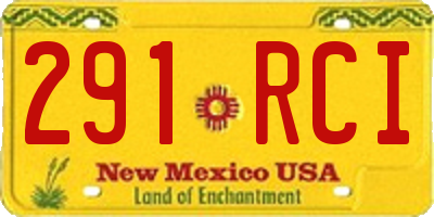 NM license plate 291RCI