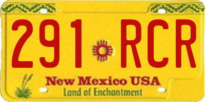 NM license plate 291RCR
