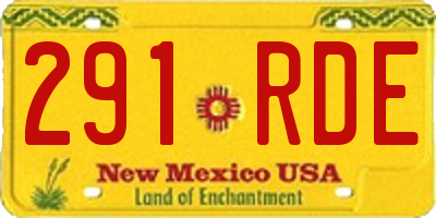 NM license plate 291RDE