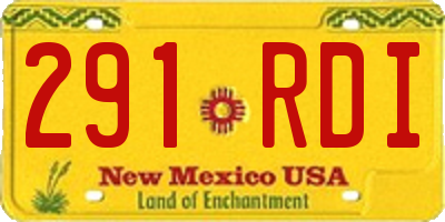 NM license plate 291RDI