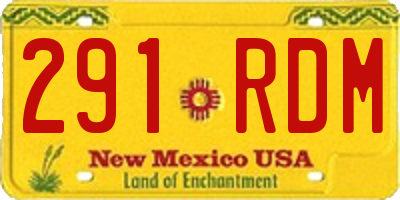 NM license plate 291RDM