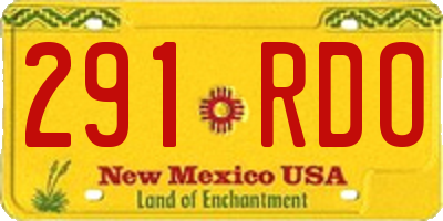 NM license plate 291RDO