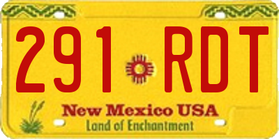 NM license plate 291RDT
