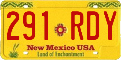 NM license plate 291RDY