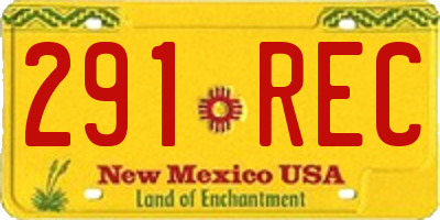 NM license plate 291REC