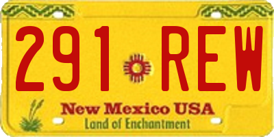 NM license plate 291REW