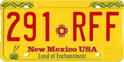 NM license plate 291RFF