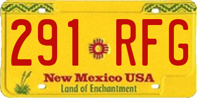 NM license plate 291RFG