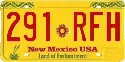 NM license plate 291RFH