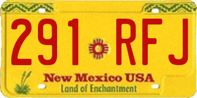 NM license plate 291RFJ