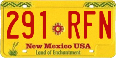 NM license plate 291RFN