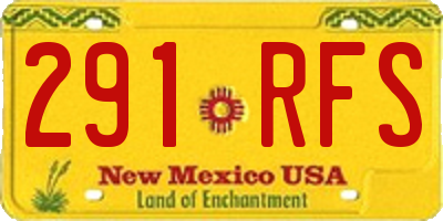 NM license plate 291RFS