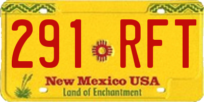 NM license plate 291RFT