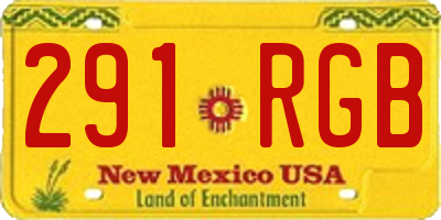 NM license plate 291RGB