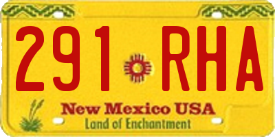 NM license plate 291RHA