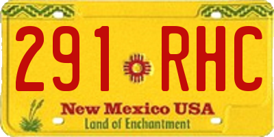 NM license plate 291RHC