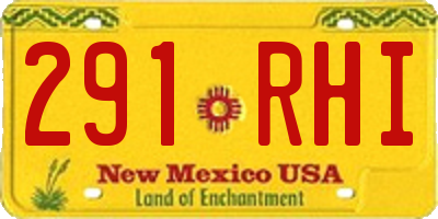 NM license plate 291RHI