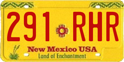 NM license plate 291RHR