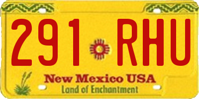 NM license plate 291RHU
