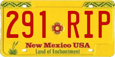 NM license plate 291RIP