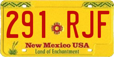 NM license plate 291RJF