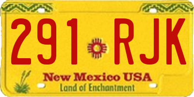 NM license plate 291RJK