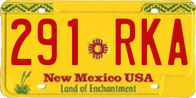 NM license plate 291RKA