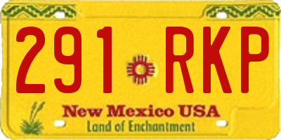 NM license plate 291RKP