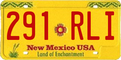 NM license plate 291RLI