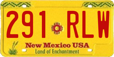 NM license plate 291RLW