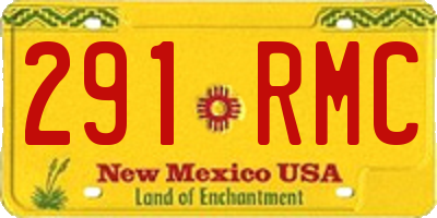 NM license plate 291RMC
