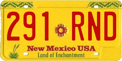 NM license plate 291RND