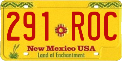 NM license plate 291ROC