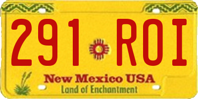 NM license plate 291ROI