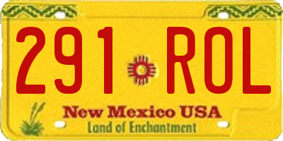 NM license plate 291ROL