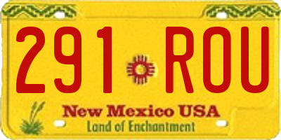 NM license plate 291ROU