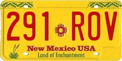 NM license plate 291ROV