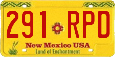 NM license plate 291RPD