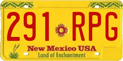 NM license plate 291RPG